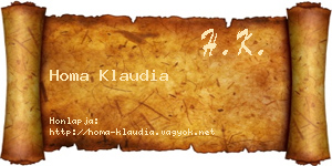 Homa Klaudia névjegykártya