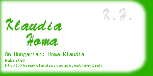 klaudia homa business card